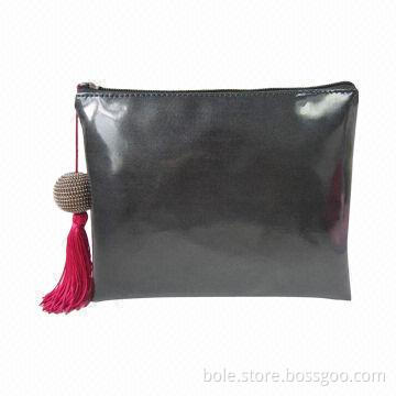 PVC Cosmetic Bag with Handle and Sliver Zipper Closure, Suitable for Promotional Purposes